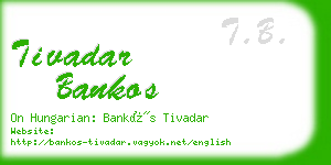 tivadar bankos business card